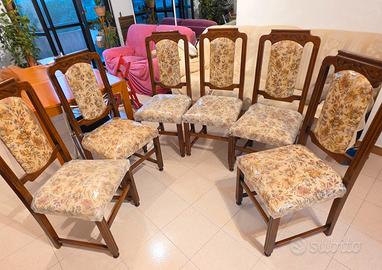 n.6 sedie vintage  in legno massello 