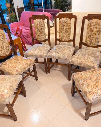 n.6 sedie vintage  in legno massello 