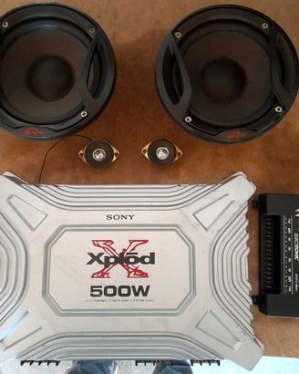 Kit Sony Xplod 500W + casse Dragster + crossover