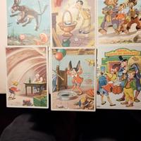6 Cartoline di Pinocchio ill. da Sgrilli anni 50'
