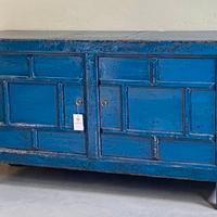 Credenza d'epoca cinese lacca blu