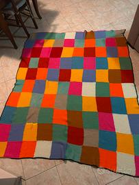 SET ARTIGIANALE - COPERTA 2 PIAZZE +POUF FATTO A M