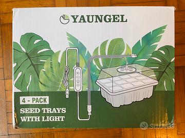 Kit 4 Vassoi Germinazione con LED Grow Light