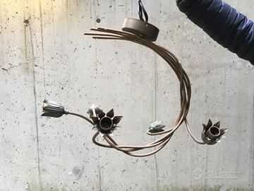 Lampadario arrigianale in ottone