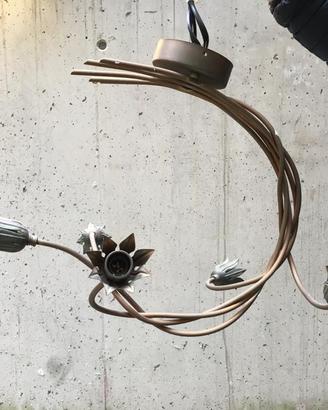 Lampadario arrigianale in ottone