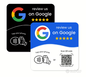 Targhetta Google Recensioni – NFC + QR Code