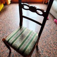 Sei poltroncine sedie stile impero del XIX sec.