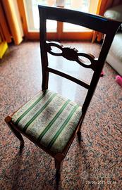 Sei poltroncine sedie stile impero del XIX sec.