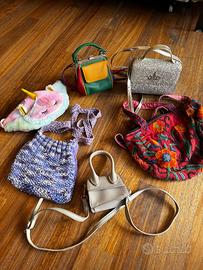 Lotto 6 borse assortite - tracolla, clutch, shoppe