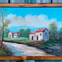 Coppia di quadri dipinti a mano con olio su tela.