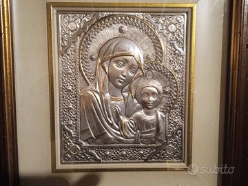 Quadro religioso placcato in argento 