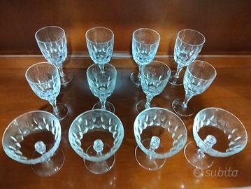 12 bicchieri in cristallo soffiato 