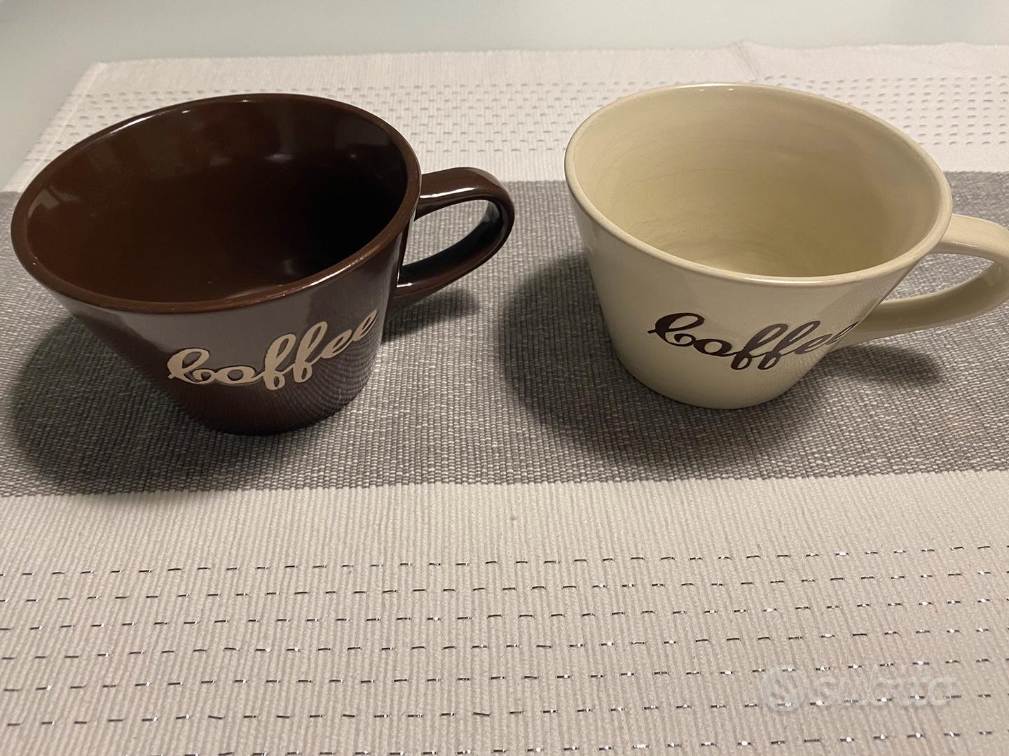 Set 2 Tazze Mug com scritta Coffee Marrone e Beige - Arredamento e  Casalinghi In vendita a Roma