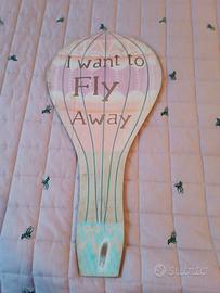 Mongolfiera grande in legno 60 cm