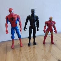 iron man, spiderman, black panther 20cm