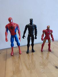 iron man, spiderman, black panther 20cm
