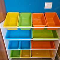 Organizer per giocattoli 12 contenitori colorati