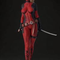 figure dipinta a mano lady deadpool marvel