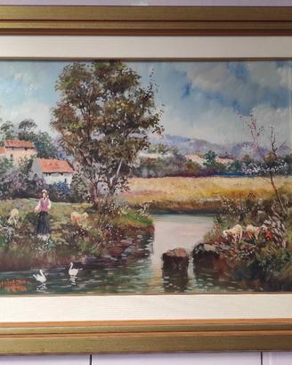 Dipinto olio su tela Luciano Lutring