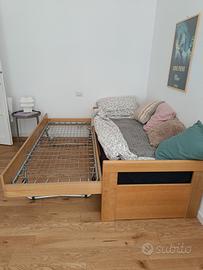 letto singolo con estraibile e materassi