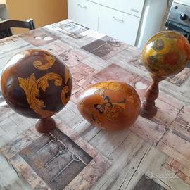 SFERE IN LEGNO DA ARREDO, VINTAGE