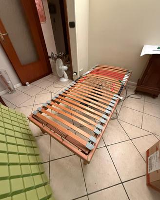 Letto singolo motorizzato ortop +materasso antide