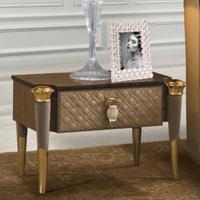 2 TAVOLINI DA NOTTE CON TOP IN MARMO