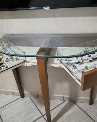 Consolle legno/vetro apribile