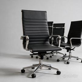 10 sedie ufficio direzionali girevoli nere 
