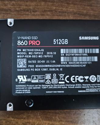 SSD Samsung 860 PRO 512GB SATA 2,5”