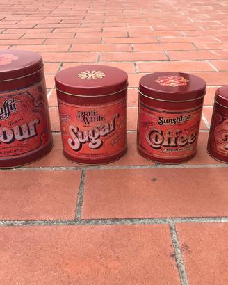 4 barattoli da cucina stile vintage