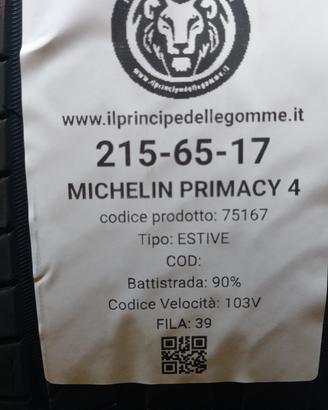 2 GOMME 215 65 17 MICHELIN A75167