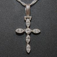 Collana ciondolo crocefisso argento pietre CZ