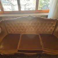 Divano con 2 poltrone in velluto vintage anni ’70