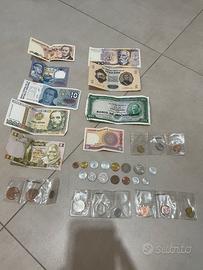 Collezione di banconote e monete del mondo