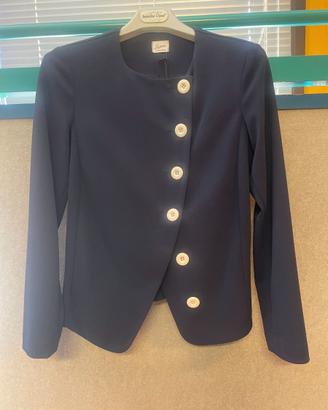 Giacca elegante blu navy Super Lady con bottoni