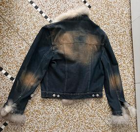 Giubbotto in jeans con pelliccia