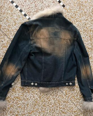 Giubbotto in jeans con pelliccia