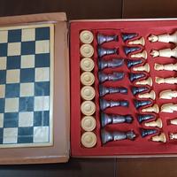 Vintage anni 70 Scacchiera Scacchi dama con valige