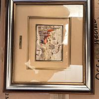 Quadro a sbalzo argento 925 e oro 24 karati