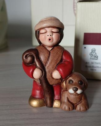 Pastore con cane statuina presepe Thun