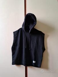 Felpa senza maniche con cappuccio