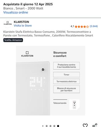 Klarstein Stufa Elettrica Basso Consumo