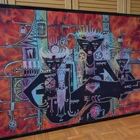 quadro batik con cornice nera 