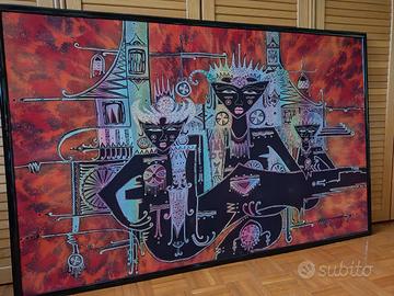 quadro batik con cornice nera 