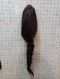 Parrucca sintetica per donna,colore castano