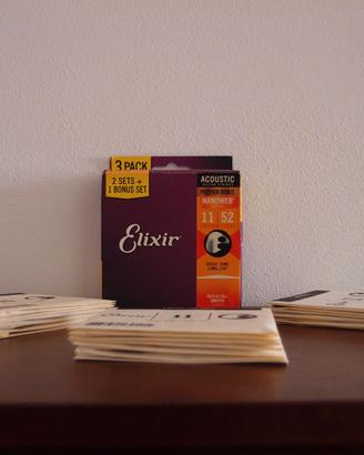 Corde Elixir Nanoweb 11-52 Bronze 82/20  - 3 set