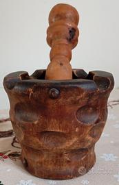 Mortaio antico legno vintage -rustico