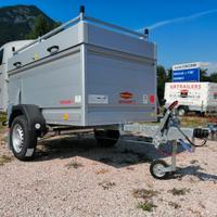 Carrello rimorchio auto mono asse con coperchio