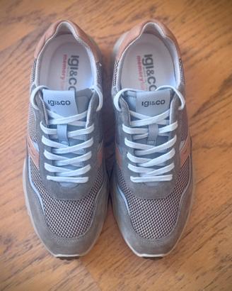 Sneakers da uomo verde con lacci  IGI&CO